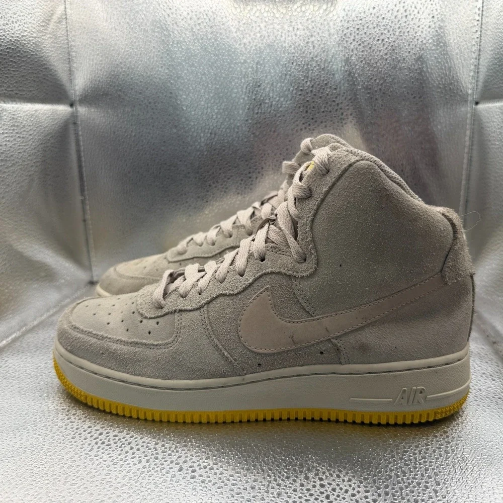 Size 7Y Nike Air Force 1 High Desert Sand Varsity Maize Kids Sneakers 653998-011